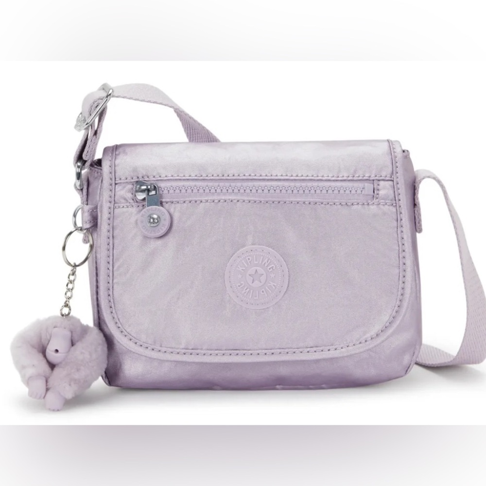 🐒 KIPLING SABIAN METALLIC CROSSBODY MINI BAG 💜